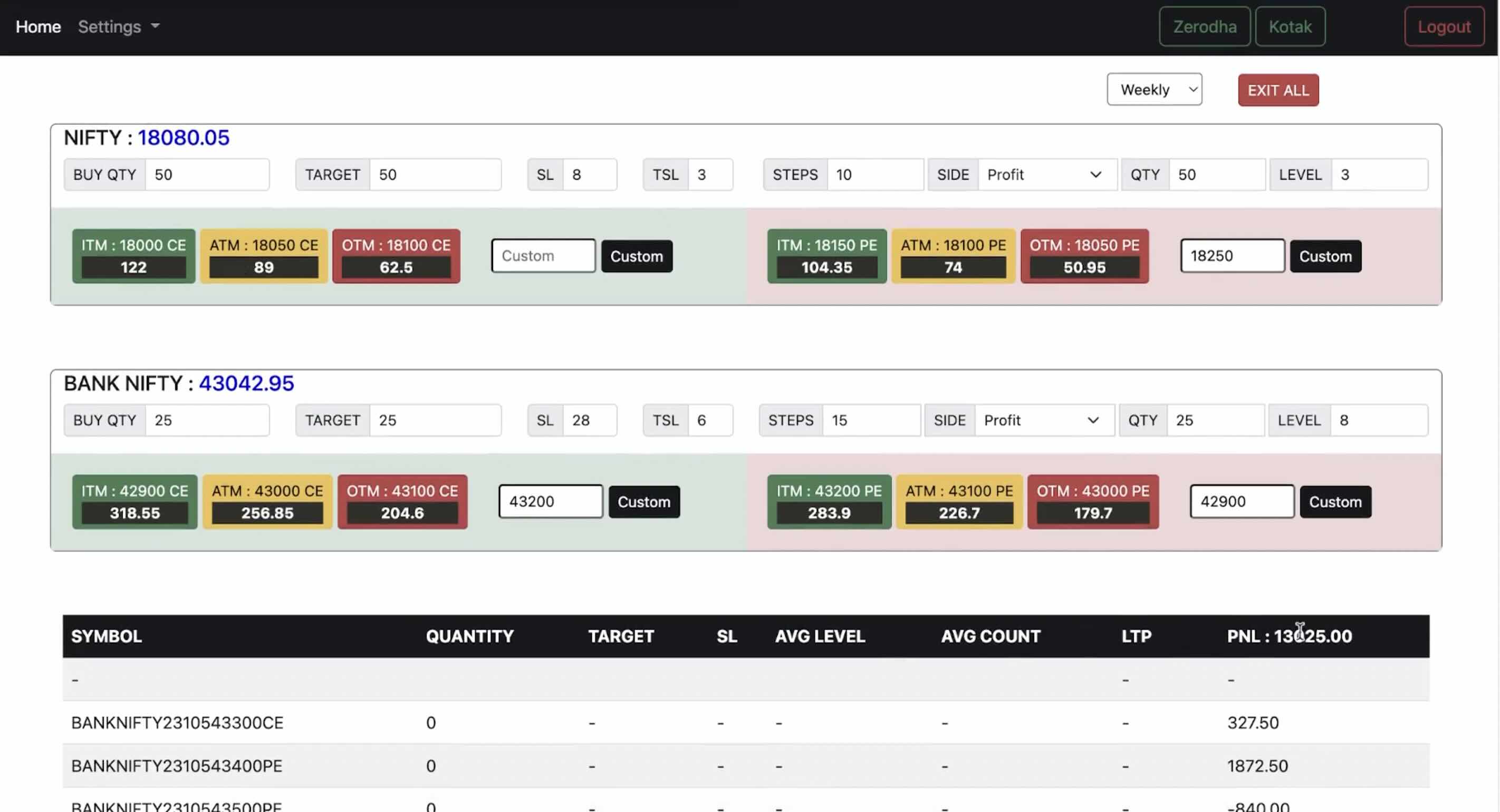 Option Qucikc Trading tool